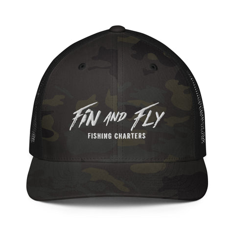 Fin & Fly Fishing Camo Closed-Back Trucker Cap