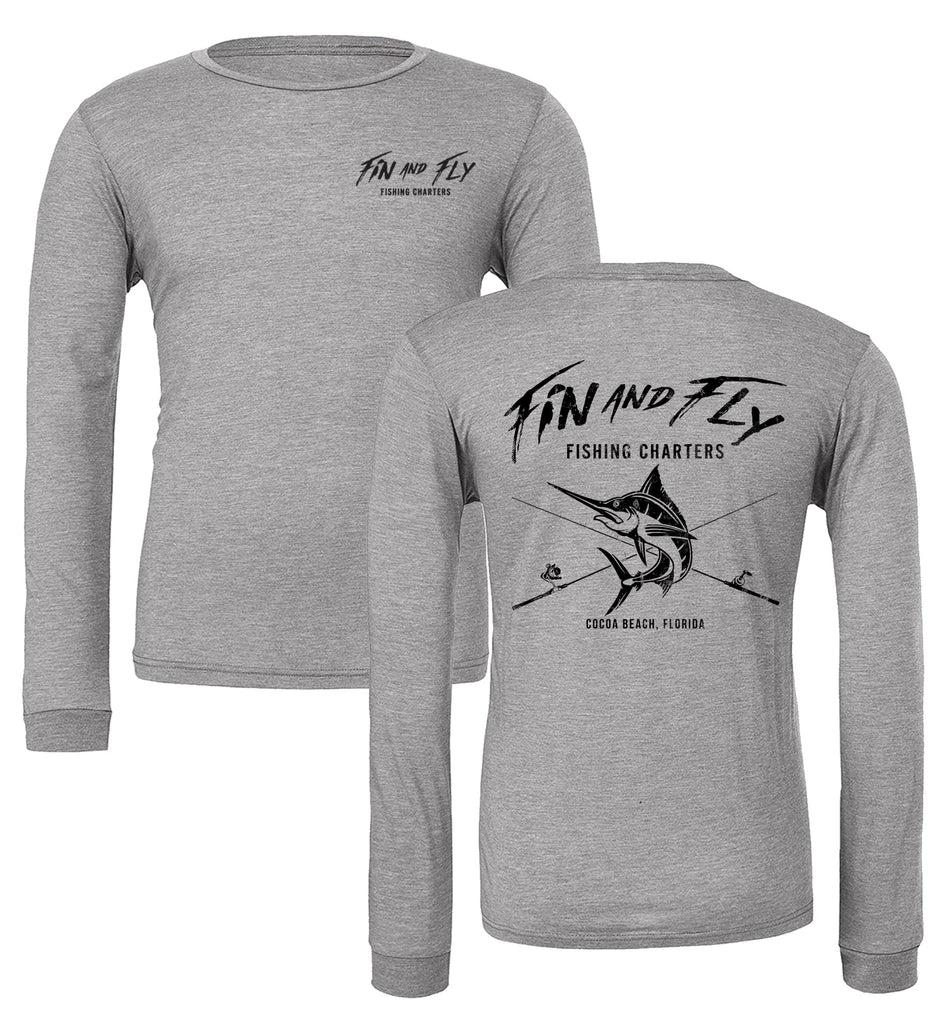 Marlin Long Sleeve Fishing Shirt // Grey