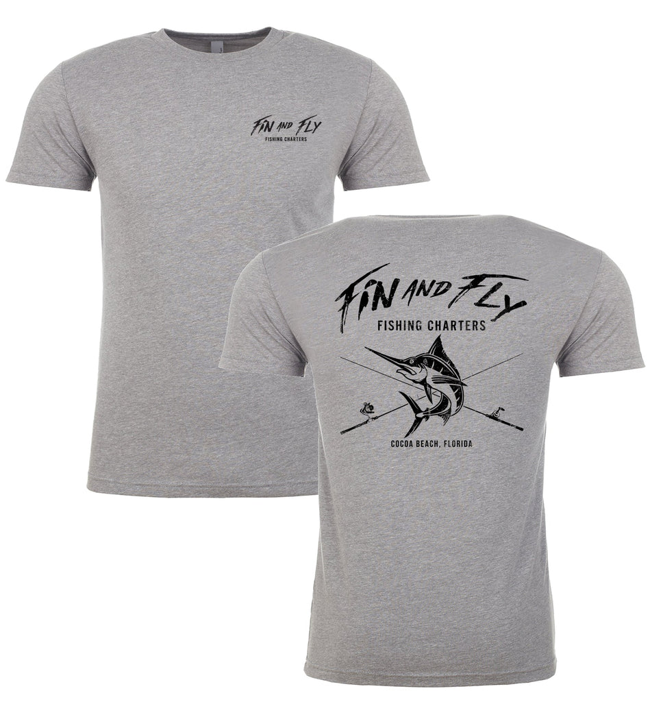 Marlin Short Sleeve Fishing T-Shirt // Grey