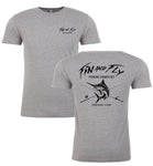 Marlin Grey Short Sleeve Fishing T-Shirt