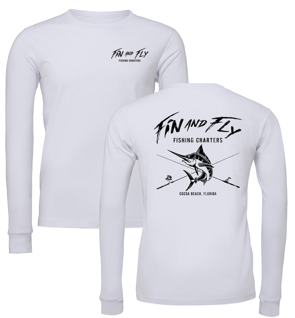 Marlin Long Sleeve Fishing Shirt // White – Fin & Fly