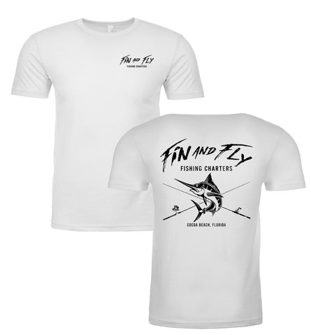 Marlin White Short Sleeve Fishing T-Shirt