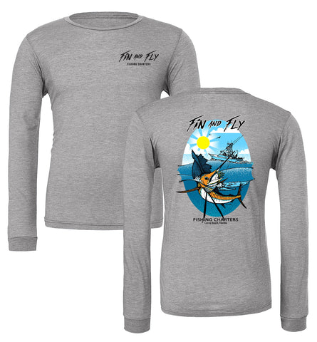 Sailfish Grey Long Sleeve Fishing Shirt