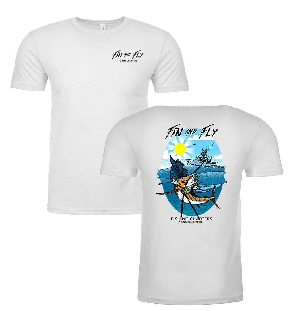Sailfish Short Sleeve Fishing T-Shirt // White – Fin & Fly